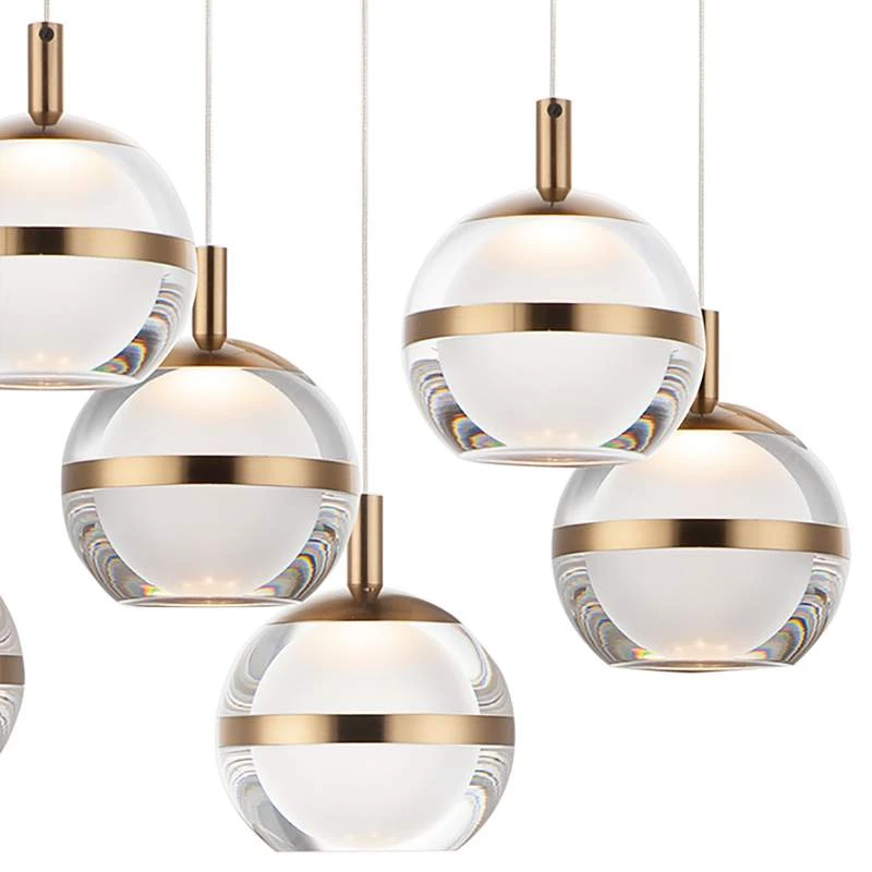 ET2 Swank 31 1/4"W Aged Brass 10-Light LED Island Pendant 2 ET2 Swank 31 1/4"W Aged Brass 10-Light LED Island Pendant - Image 2