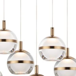 ET2 Swank 31 1/4"W Aged Brass 10-Light LED Island Pendant 6 ET2 Swank 31 1/4"W Aged Brass 10-Light LED Island Pendant -Modern Lamp Shop et2 swank 31 and one quarter inchw aged brass 10 light led island pendant 97h50views2