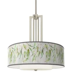 Eucalyptus Carey 24" Brushed Nickel 4-Light Chandelier