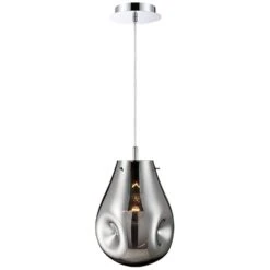 Eurofase Benalto 8" Wide Pearlized Chrome Mini Pendant -Modern Lamp Shop eurofase benalto 8 inch wide pearlized chrome mini pendant 47m90views3