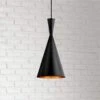Eurofase Bronx 7 1/2" Wide Black Cone Modern Mini Pendant
