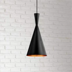 Eurofase Bronx 7 1/2" Wide Black Cone Modern Mini Pendant