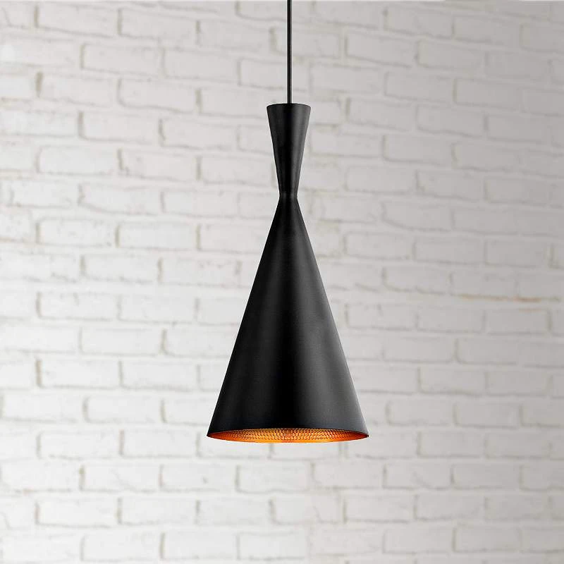 Eurofase Bronx 7 1/2" Wide Black Cone Modern Mini Pendant 1 Eurofase Bronx 7 1/2" Wide Black Cone Modern Mini Pendant