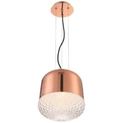 Eurofase Corson 10" Wide Rose Gold Mini Pendant -Modern Lamp Shop eurofase corson 10 inch wide rose gold mini pendant 35a11views1