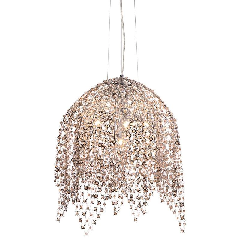 Eurofase Danza 20"W Chrome And Cognac Crystal Pendant Light 2 Eurofase Danza 20"W Chrome And Cognac Crystal Pendant Light - Image 2