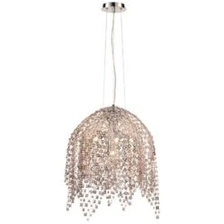Eurofase Danza 20"W Chrome And Cognac Crystal Pendant Light 6 Eurofase Danza 20"W Chrome And Cognac Crystal Pendant Light -Modern Lamp Shop eurofase danza 20 inchw chrome and cognac crystal pendant light 35a12views1