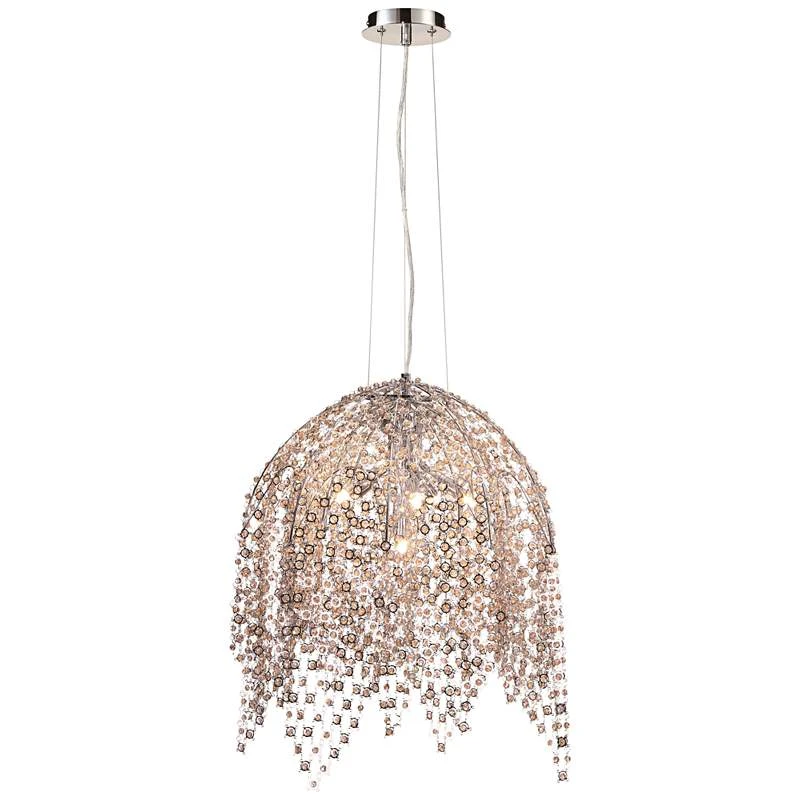 Eurofase Danza 20"W Chrome And Cognac Crystal Pendant Light 3 Eurofase Danza 20"W Chrome And Cognac Crystal Pendant Light - Image 3