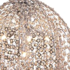 Eurofase Danza 20"W Chrome And Cognac Crystal Pendant Light 7 Eurofase Danza 20"W Chrome And Cognac Crystal Pendant Light -Modern Lamp Shop eurofase danza 20 inchw chrome and cognac crystal pendant light 35a12views2