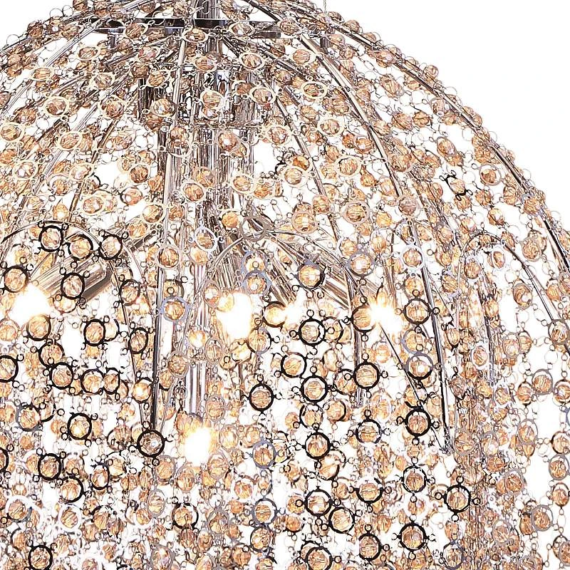 Eurofase Danza 20"W Chrome And Cognac Crystal Pendant Light 4 Eurofase Danza 20"W Chrome And Cognac Crystal Pendant Light - Image 4