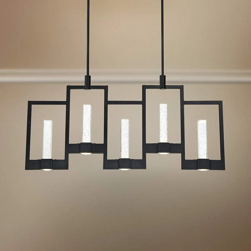 Eurofase Hanson 39"W Black LED Kitchen Island Light Pendant 1 Eurofase Hanson 39"W Black LED Kitchen Island Light Pendant
