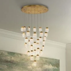 Eurofase Paget 39" Wide Gold LED Multi-Light Pendant
