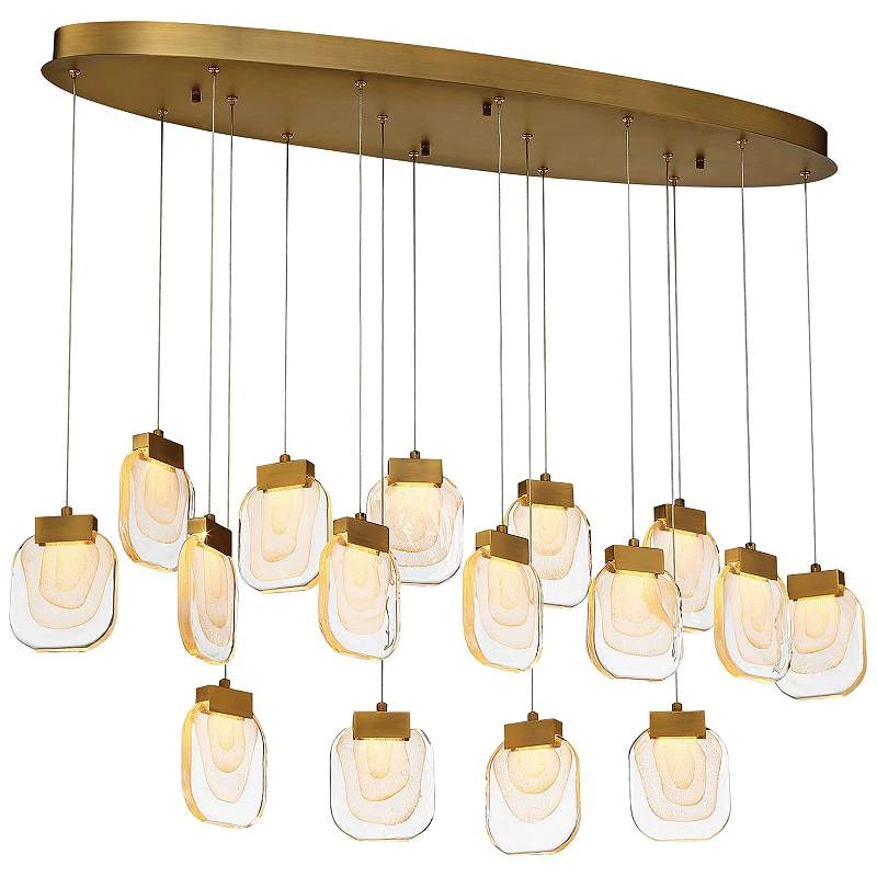 Eurofase Paget 44" Wide Gold LED Linear Multi-Light Pendant 2 Eurofase Paget 44" Wide Gold LED Linear Multi-Light Pendant - Image 2