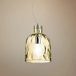 Eurofase Ponti 6" Wide Chrome And Amber Glass Mini Pendant