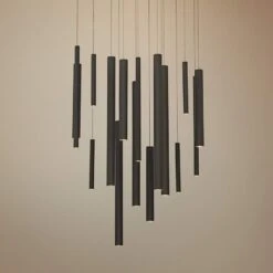 Eurofase Santana 24" Wide Black LED Multi Light Pendant