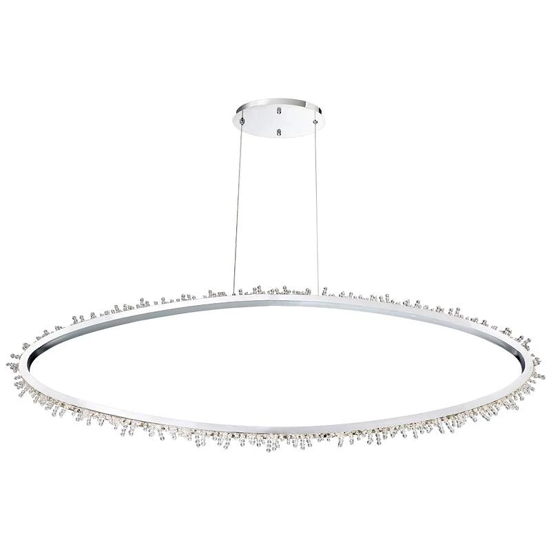 Eurofase Scoppia 52 1/4"W Chrome LED Oval Ring Pendant Light 2 Eurofase Scoppia 52 1/4"W Chrome LED Oval Ring Pendant Light - Image 2