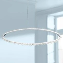 Eurofase Scoppia 52 1/4"W Chrome LED Oval Ring Pendant Light