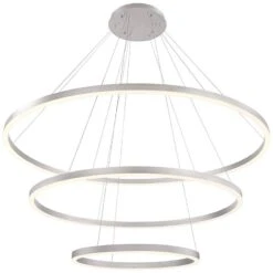 Eurofase Spunto 60 3/4" Wide Silver LED 3-Ring Pendant Light