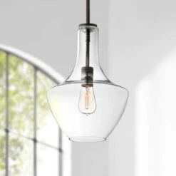 Everly 10 1/2" Wide Olde Bronze And Clear Glass Mini Pendant