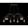 Faceted Cut Crystal 62" Wide Brass 9-Light LED Chandelier