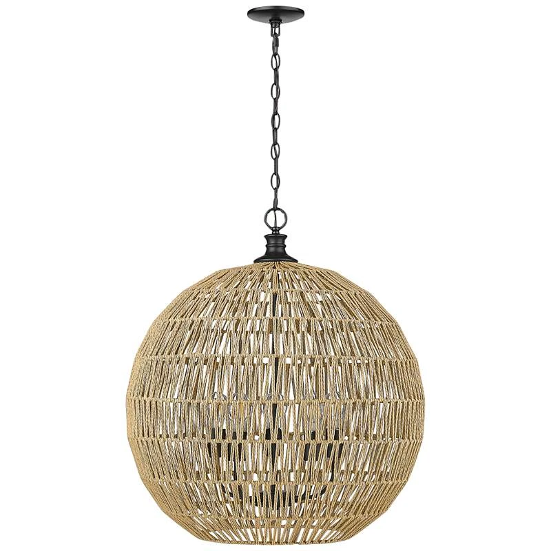 Golden Lighting Florence 25" Wide Matte Black Metal 5-Light Pendant 4 Golden Lighting Florence 25" Wide Matte Black Metal 5-Light Pendant - Image 4