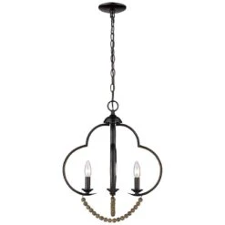 Golden Lighting Flori 17" Wide Matte Black Wood Beads 4-Light Pendant 9 Golden Lighting Flori 17" Wide Matte Black Wood Beads 4-Light Pendant -Modern Lamp Shop flori 17 inch wide matte black wood beads 4 light pendant 050c2views3