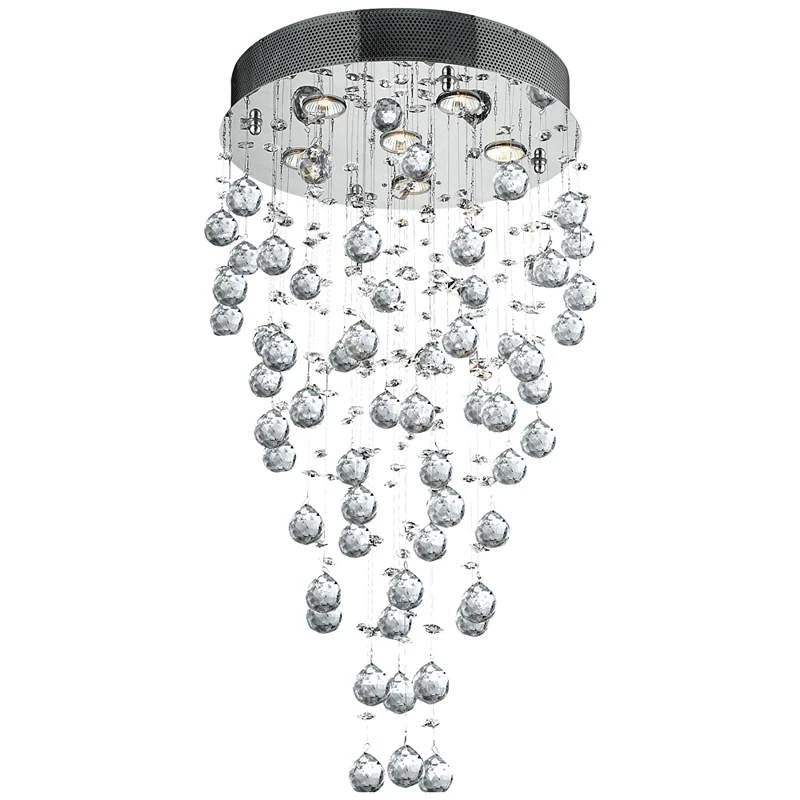 Galaxy 18" Wide Chrome And Crystal 6-Light Chandelier 2 Galaxy 18" Wide Chrome And Crystal 6-Light Chandelier - Image 2