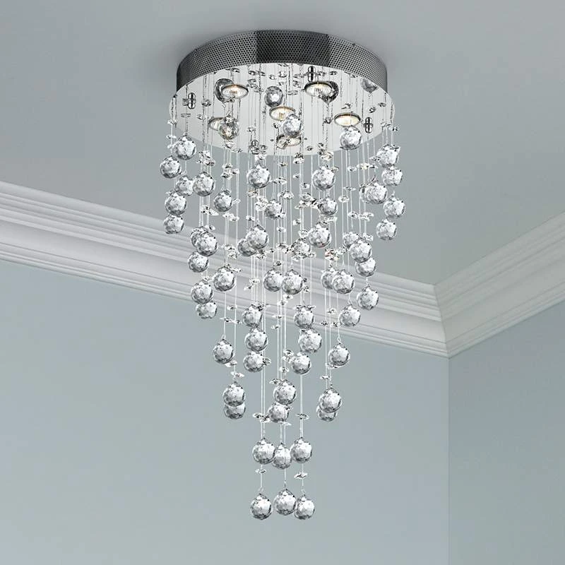 Galaxy 18" Wide Chrome And Crystal 6-Light Chandelier 1 Galaxy 18" Wide Chrome And Crystal 6-Light Chandelier