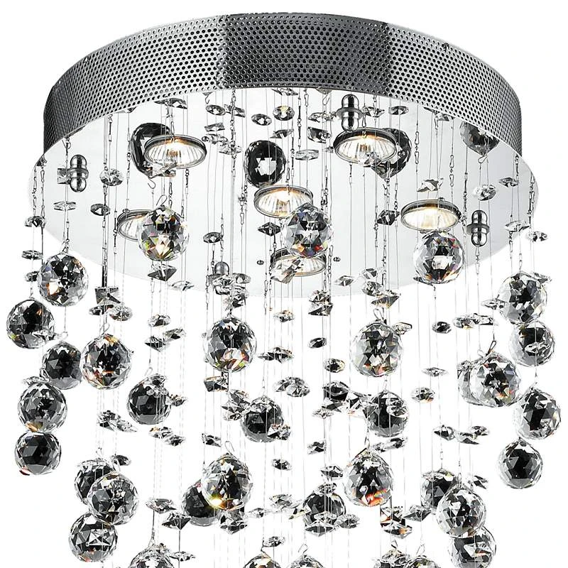 Galaxy 18" Wide Chrome And Crystal 6-Light Chandelier 3 Galaxy 18" Wide Chrome And Crystal 6-Light Chandelier - Image 3