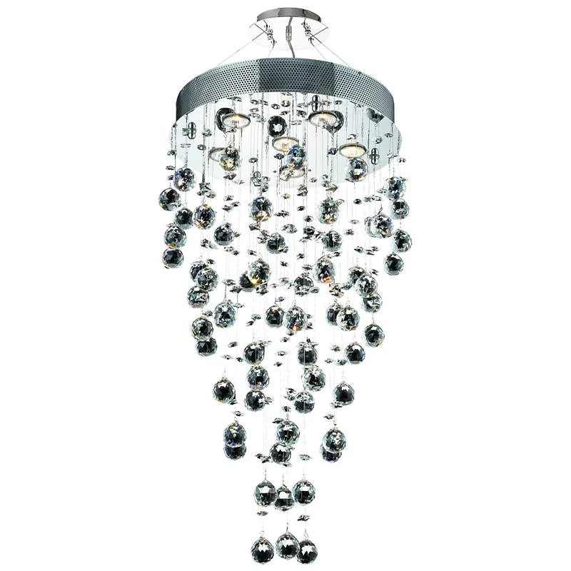 Galaxy 18" Wide Chrome And Crystal 6-Light Chandelier 4 Galaxy 18" Wide Chrome And Crystal 6-Light Chandelier - Image 4