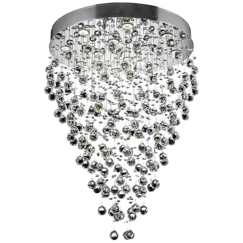 Galaxy 28" Wide Chrome And Crystal 12-Light Chandelier 2 Galaxy 28" Wide Chrome And Crystal 12-Light Chandelier - Image 2