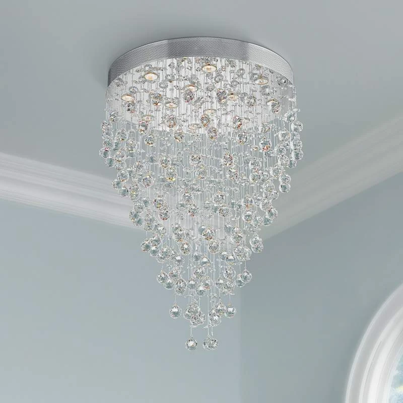 Galaxy 28" Wide Chrome And Crystal 12-Light Chandelier 1 Galaxy 28" Wide Chrome And Crystal 12-Light Chandelier