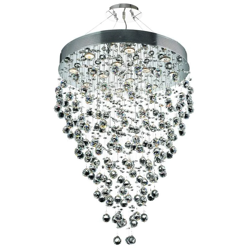 Galaxy 28" Wide Chrome And Crystal 12-Light Chandelier 4 Galaxy 28" Wide Chrome And Crystal 12-Light Chandelier - Image 4
