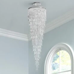 Galaxy 36" Wide Chrome And Crystal 16-Light Chandelier