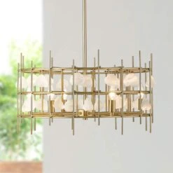 Garroway 24" Wide Aged Brass 6-Light Chandelier