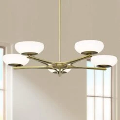 George Kovacs Scale 30" Soft Brass 5-Light LED Chandelier