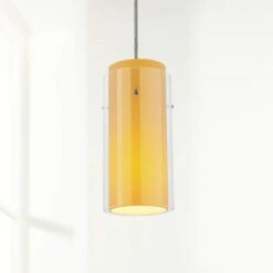 Glass 'n Glass 4 1/2"W Amber Glass LED Mini Pendant