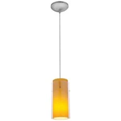 Glass 'n Glass 4 1/2"W Amber Glass LED Mini Pendant -Modern Lamp Shop glass n glass 4 and one half inchw amber glass led mini pendant 12m29views1