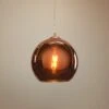 Glow 10" Wide Modern Brushed Copper Glass Mini Pendant