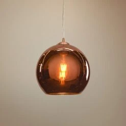 Glow 10" Wide Modern Brushed Copper Glass Mini Pendant