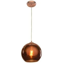 Glow 10" Wide Modern Brushed Copper Glass Mini Pendant -Modern Lamp Shop glow 10 inch wide modern brushed copper glass mini pendant 9m579views1