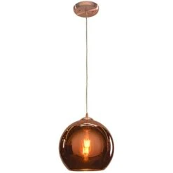 Glow 10" Wide Modern Brushed Copper Glass Mini Pendant -Modern Lamp Shop glow 10 inch wide modern brushed copper glass mini pendant 9m579views2