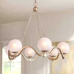 Gollin 30" Wide Gold 6-Light Chandelier