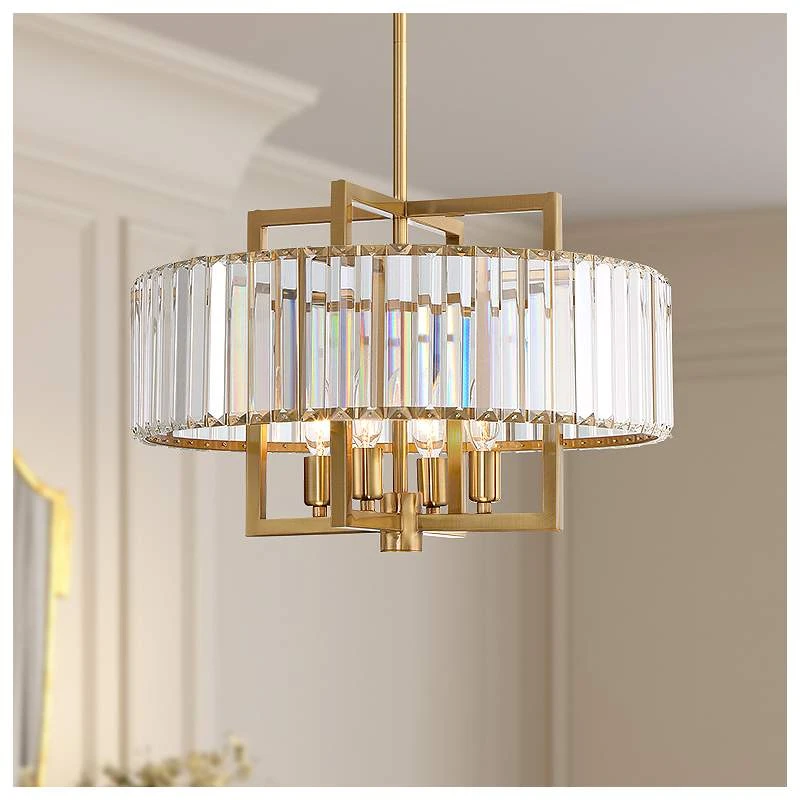 Gretel 19 1/2" Wide Soft Gold And Crystal 4-Light Pendant 1 Gretel 19 1/2" Wide Soft Gold And Crystal 4-Light Pendant