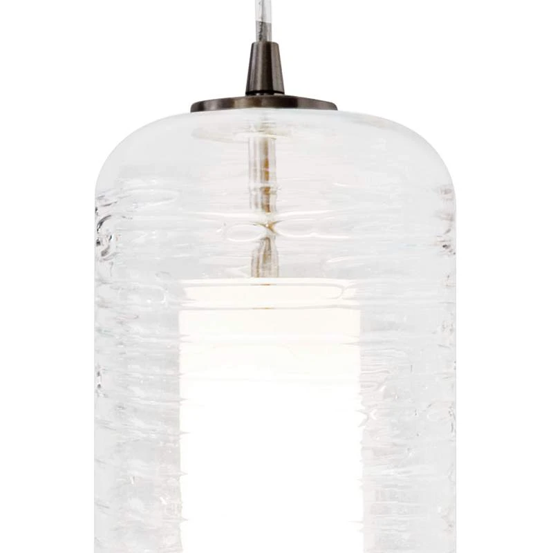 AFX Hermosa 6"W Nickel Clear Swirl Glass LED Mini Pendant Light 2 AFX Hermosa 6"W Nickel Clear Swirl Glass LED Mini Pendant Light - Image 2