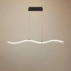 High Tide 38"W Black White LED Kitchen Island Light Pendant