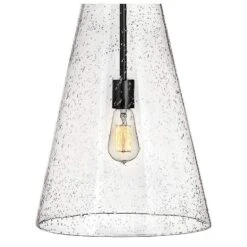 Hinkley Vance 13" Wide Satin Black And Glass Pendant Light -Modern Lamp Shop hinkley vance 13 inch wide satin black and glass pendant light 86m60views1