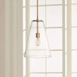 Hinkley Vance 13"W Heritage Brass And Glass Pendant Light