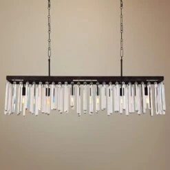 Hollis 49"W Forged Bronze Kitchen Island Light Chandelier