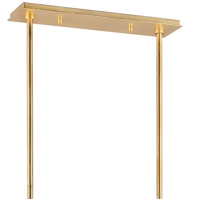 Hudson Valley Banks 46"W Gold Leaf And White Island Pendant 4 Hudson Valley Banks 46"W Gold Leaf And White Island Pendant - Image 4