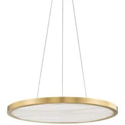 Hudson Valley Eastport 24" Wide Aged Brass LED Pendant Light